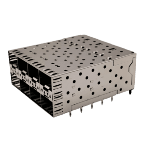 81-124-Y0021-1 - Dual SFP/5G fiber cage/crimp type 2*4/0.6MM pins/with four light guide columns