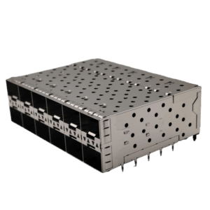 81-126-Y0078-1 - Double-layer SFP+/10G optical fiber cage crimping type 2*6/0.46MM pin position/with four light guide columns