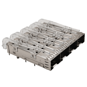 81-281-Y0007-1 - Single-layer SFP+/10G fiber cage crimping type 1*4 with light guide column