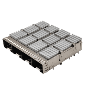 81-114-Y0024-1 - Single-layer SFP+10G fiber cage crimping type 1*4 four-port with heat sink height 12MM
