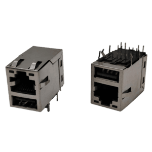 RJ45 connector 8p8c with shield with spring/top with lamp +USB interface